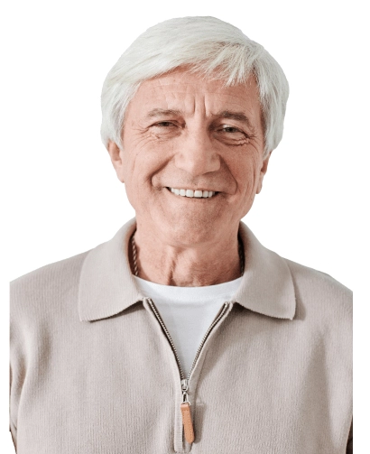 Smiling senior man showing a healthy, confident smile