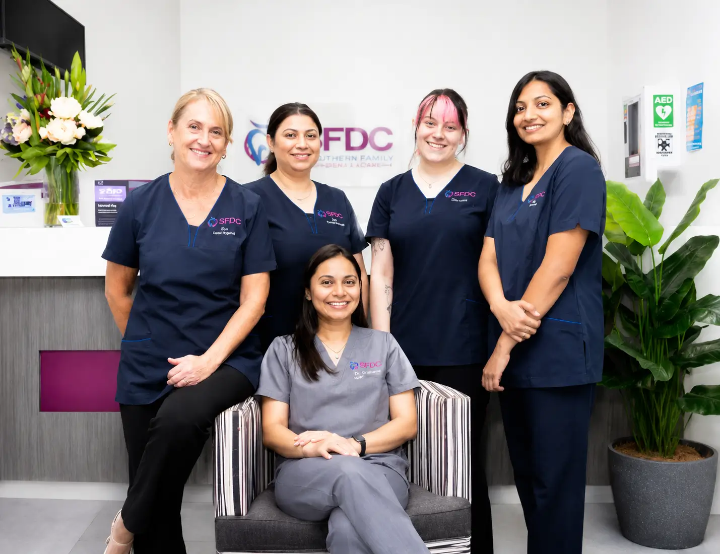 Southside Friendly Dental Care team members at the clinic reception