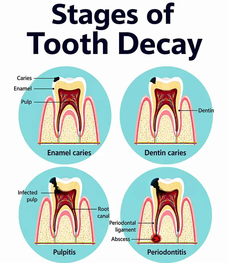 stages of tooth decay diagram